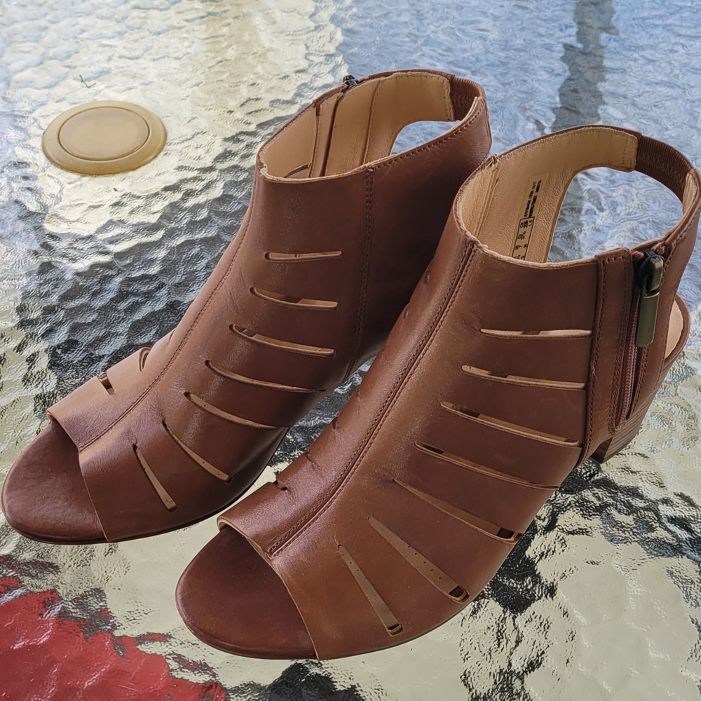 Clarks Brown Sandals with Strappy Design